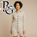 MEN & WOMEN'S  LONG - SLEEVE COTTON "ONE PIECE" (KHAKI)