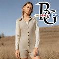 MEN & WOMEN'S LONG SLEEVE COTTON "ONE PIECE" (LIGHT BROWN)
