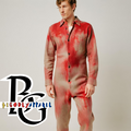 MEN & WOMEN'S "RED PAINT" COTTON ONE PIECE SUIT (ALL SIZES)